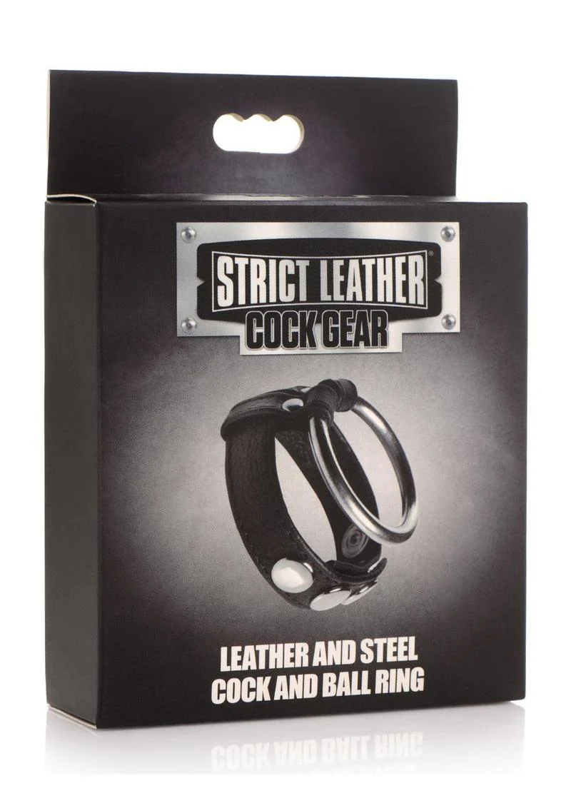 Cock Gear Leather and Steel Cock and Ball Ring - Image 2