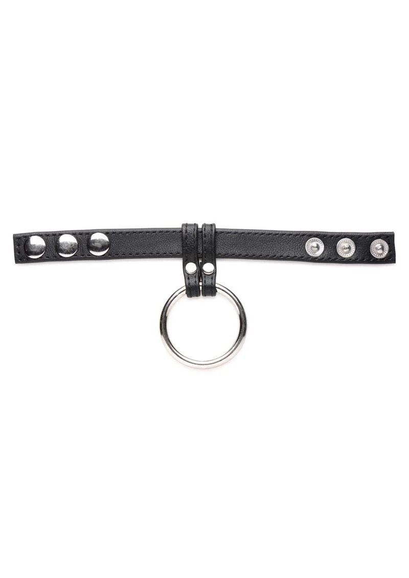 Cock Gear Leather and Steel Cock and Ball Ring - Image 3