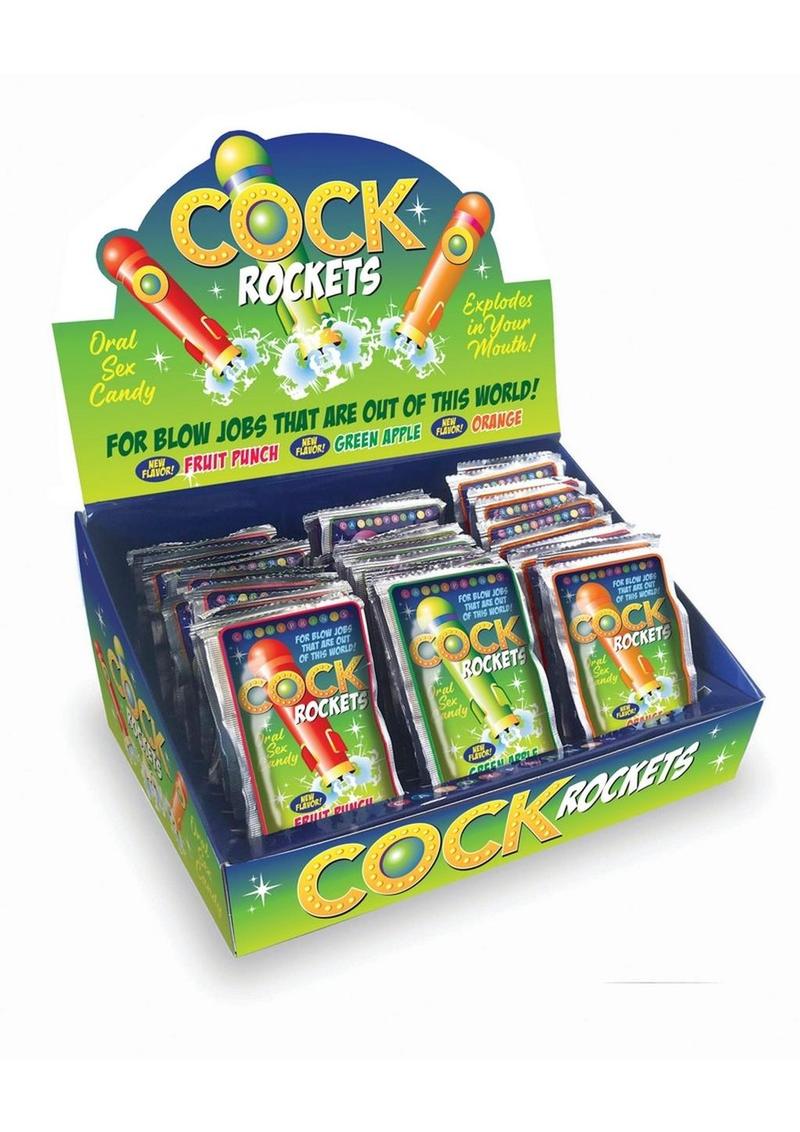 Cock Rockets Oral Sex Candy (36 Per Display) - Fruit Punch, Green Apple, Orange - Image 2