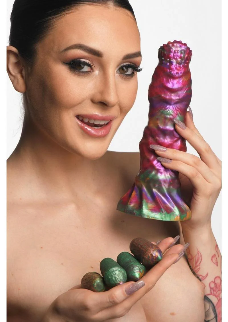 Creature Cocks Larva Silicone Ovipositor Dildo with Eggs - Image 4