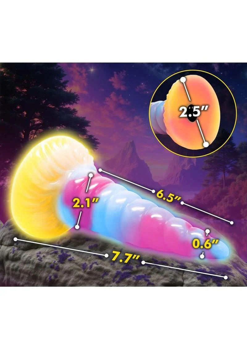 Creature Cocks Unicorn Glow In The Dark Vibrating Rechargeable Silicone Dildo - Image 3