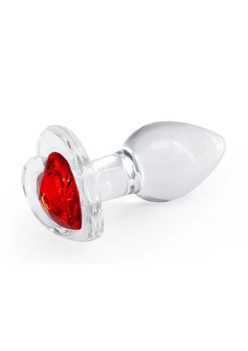 Crystal Desires Red Heart Glass Anal Plugs - Image 2