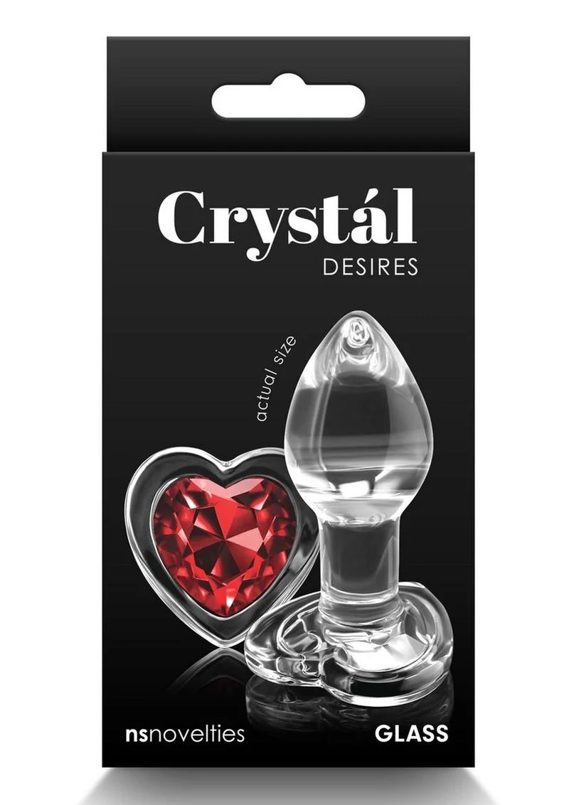 Crystal Desires Red Heart Glass Anal Plugs - Image 6