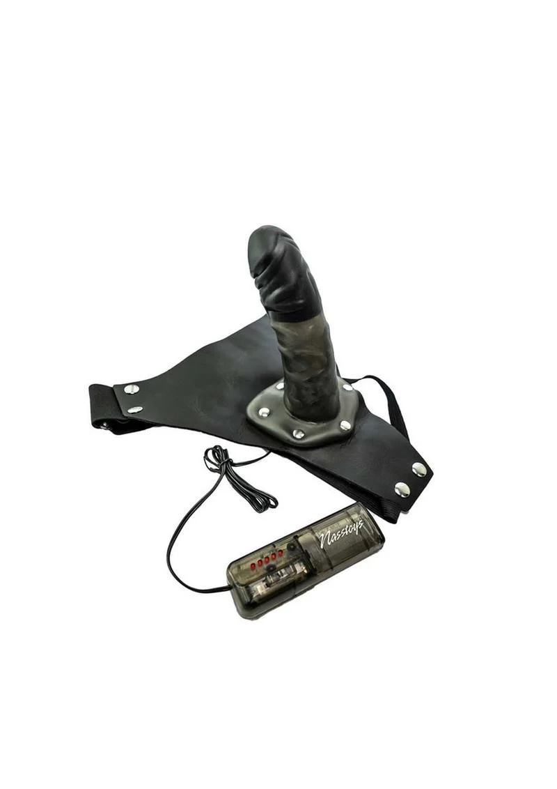 Crystal Jelly Power Cock Vibrating Strap-On Harness with Hollow Dildo - Image 3