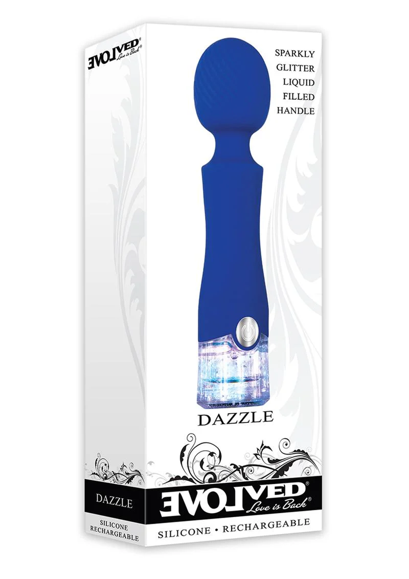 Dazzle Rechargeable Silicone Wand Massager with Glitter Handle - Image 2