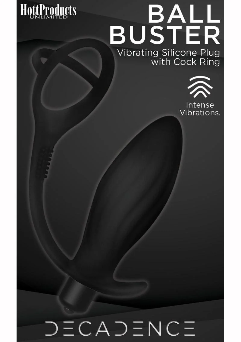 Decadence Ball Buster Silicone Vibrating Butt Plug with Cock Ring - Image 2