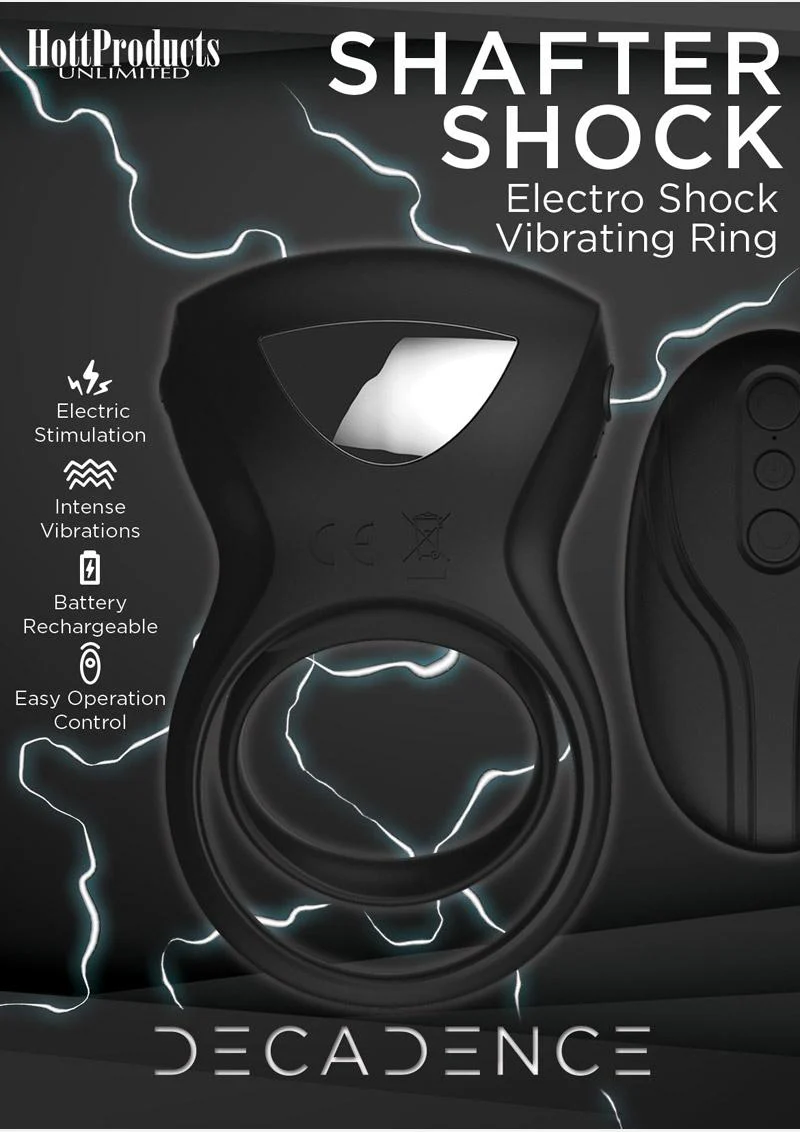 Decadence Shafter Shock Silicone Electro Shock Cock Ring with Remote Control - Image 2