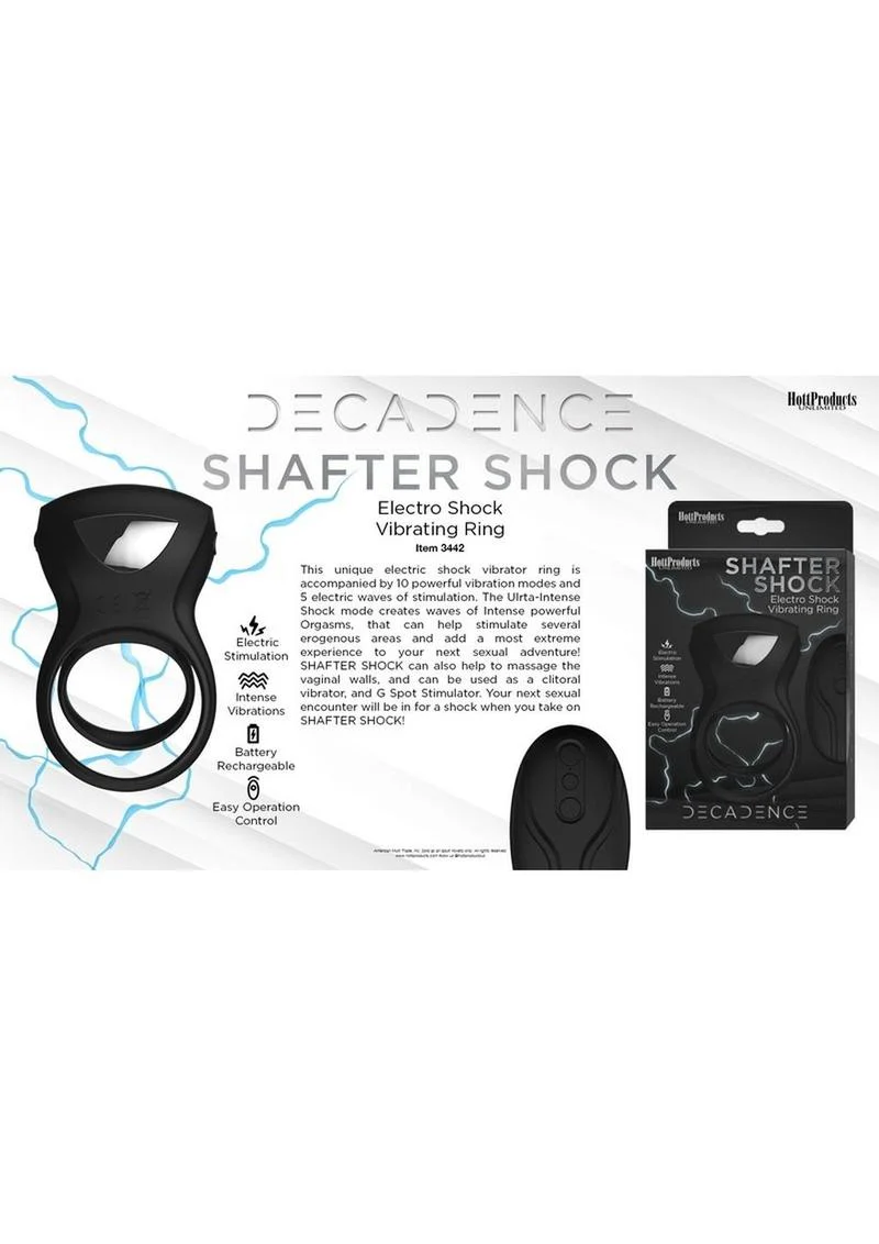 Decadence Shafter Shock Silicone Electro Shock Cock Ring with Remote Control - Image 3