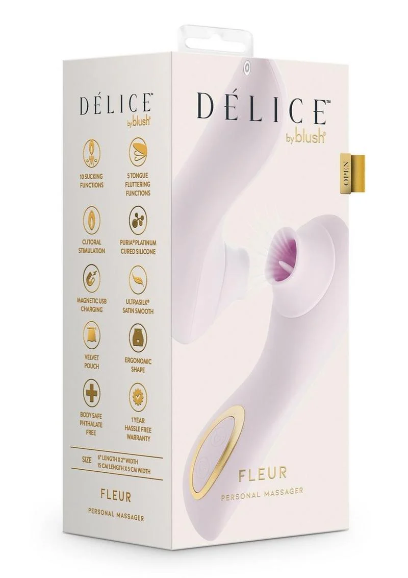 Delice Fleus Air Pulsing Vibe Rechargeable Silicone Clitoral Vibrator - Barely - Image 2
