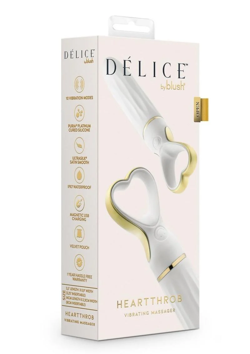 Delice Heartthrob Rechargeable Silicone Vibrator - White Bouquet - Image 2