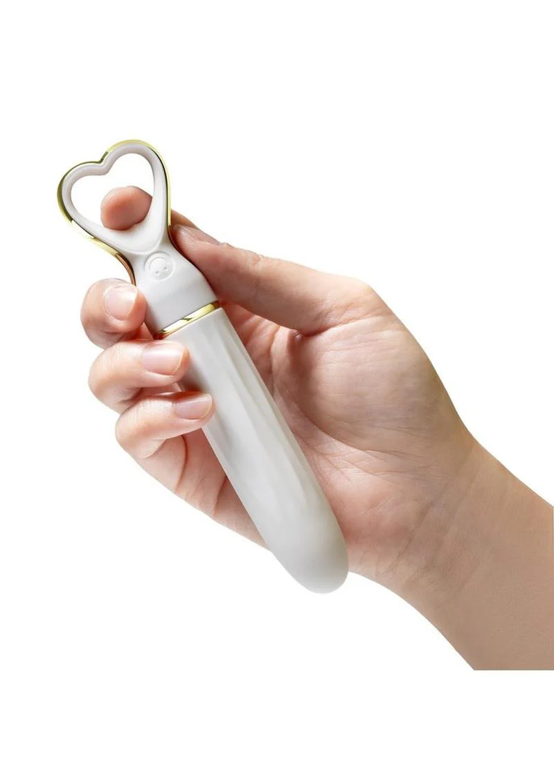 Delice Heartthrob Rechargeable Silicone Vibrator - White Bouquet - Image 3