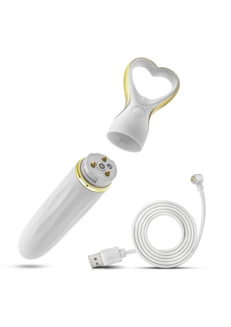 Delice Heartthrob Rechargeable Silicone Vibrator - White Bouquet - Image 4