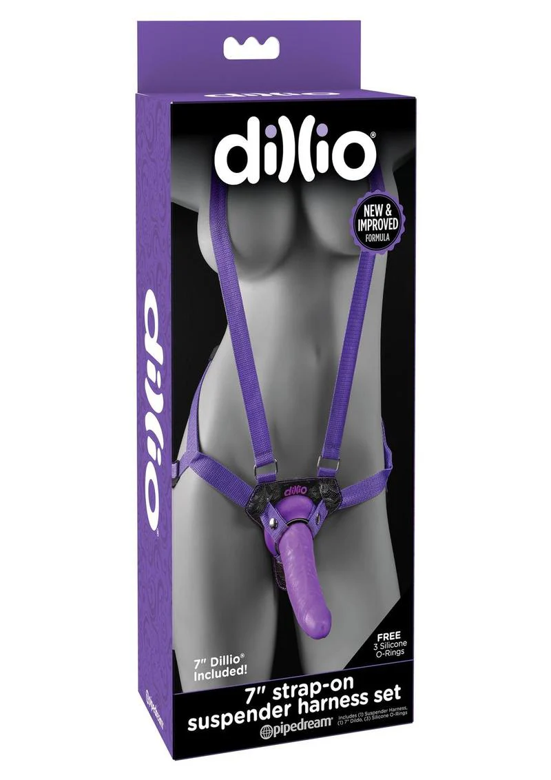 Dillio Strap-On Suspender Harness Set with Silicone Dildo - Image 5
