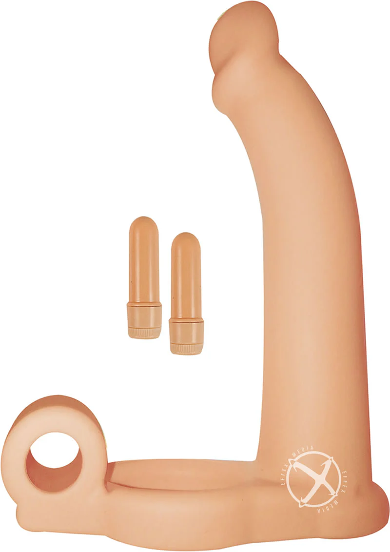 Double Penetrator Studmaker Silicone Vibrating Cock Ring