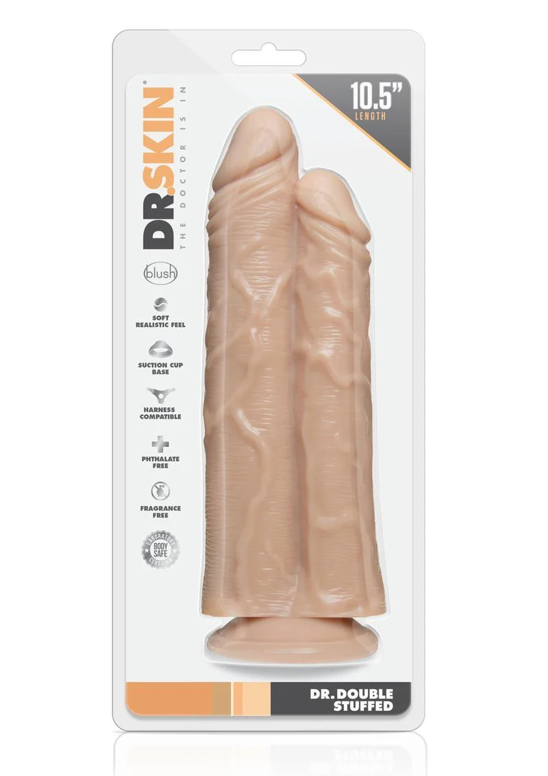 Dr. Skin Double Trouble Dual Penetrating Dildo with Suction Cup - Image 2