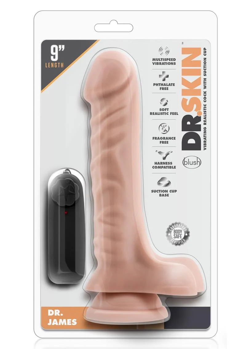 Dr. Skin Dr. James Vibrating Dildo with Balls and Remote Control - Image 2