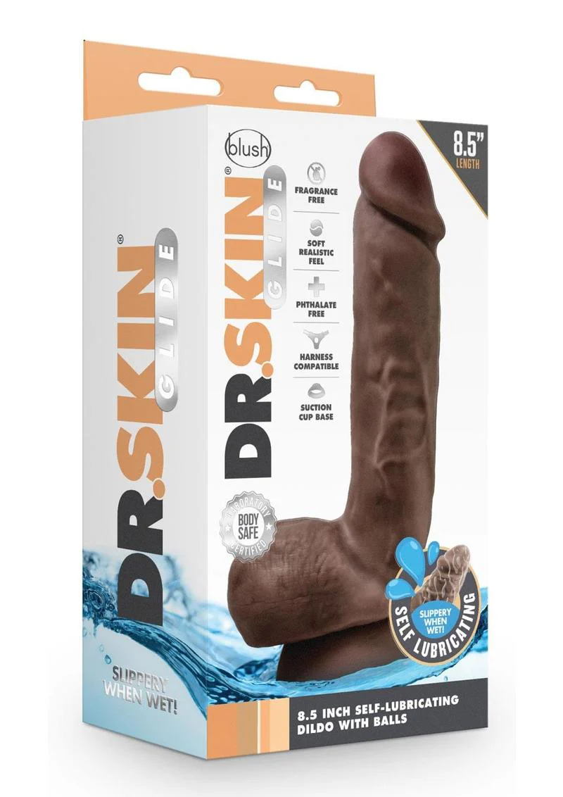 Dr. Skin Glide Self Lubricating Dildo with Balls - Image 16