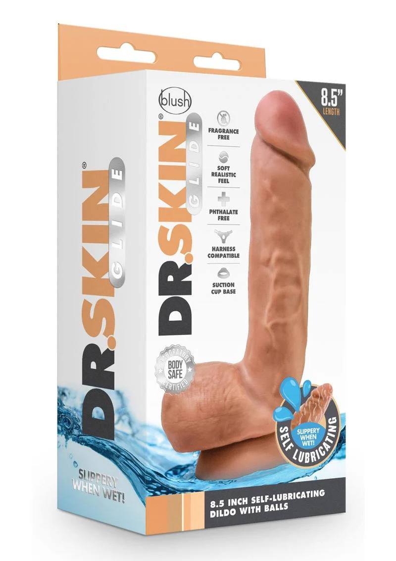 Dr. Skin Glide Self Lubricating Dildo with Balls - Image 19