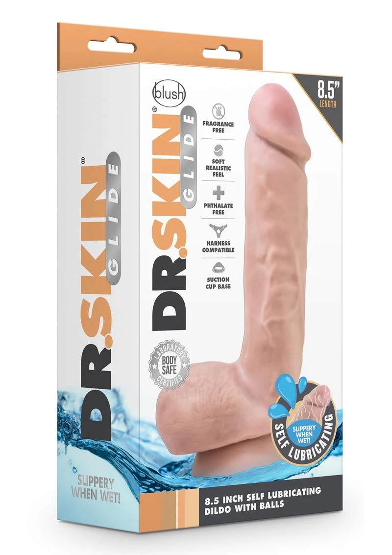 Dr. Skin Glide Self Lubricating Dildo with Balls - Image 22