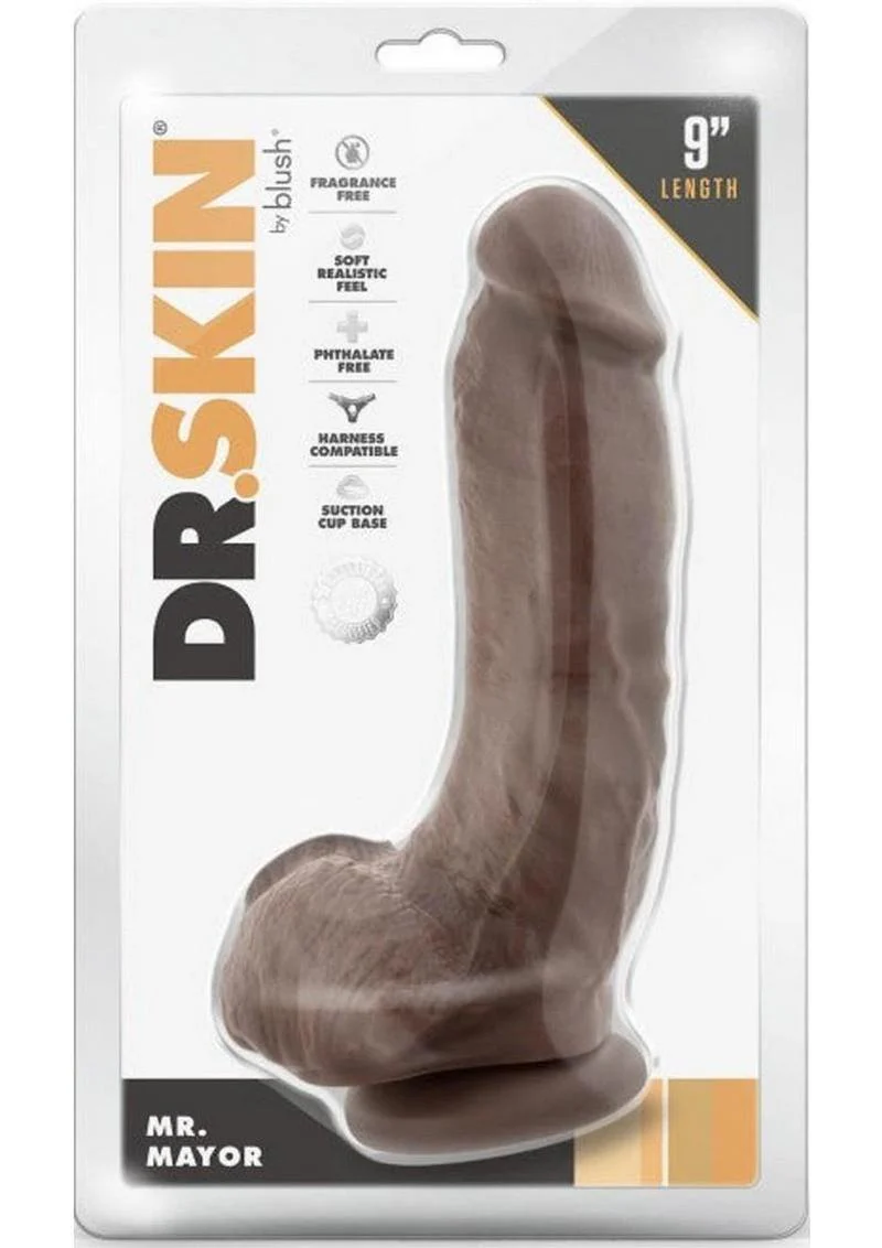 Dr. Skin Mr. Mayor Dildo with Balls and Suction Cup - Image 3