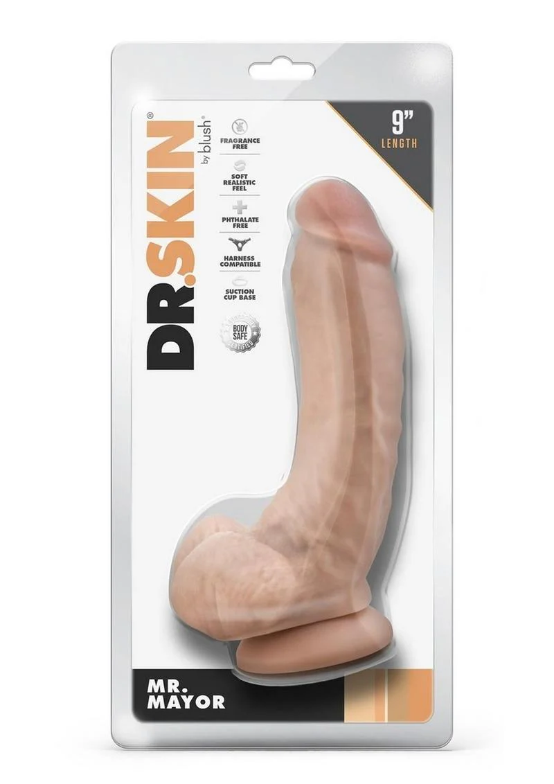 Dr. Skin Mr. Mayor Dildo with Balls and Suction Cup - Image 6