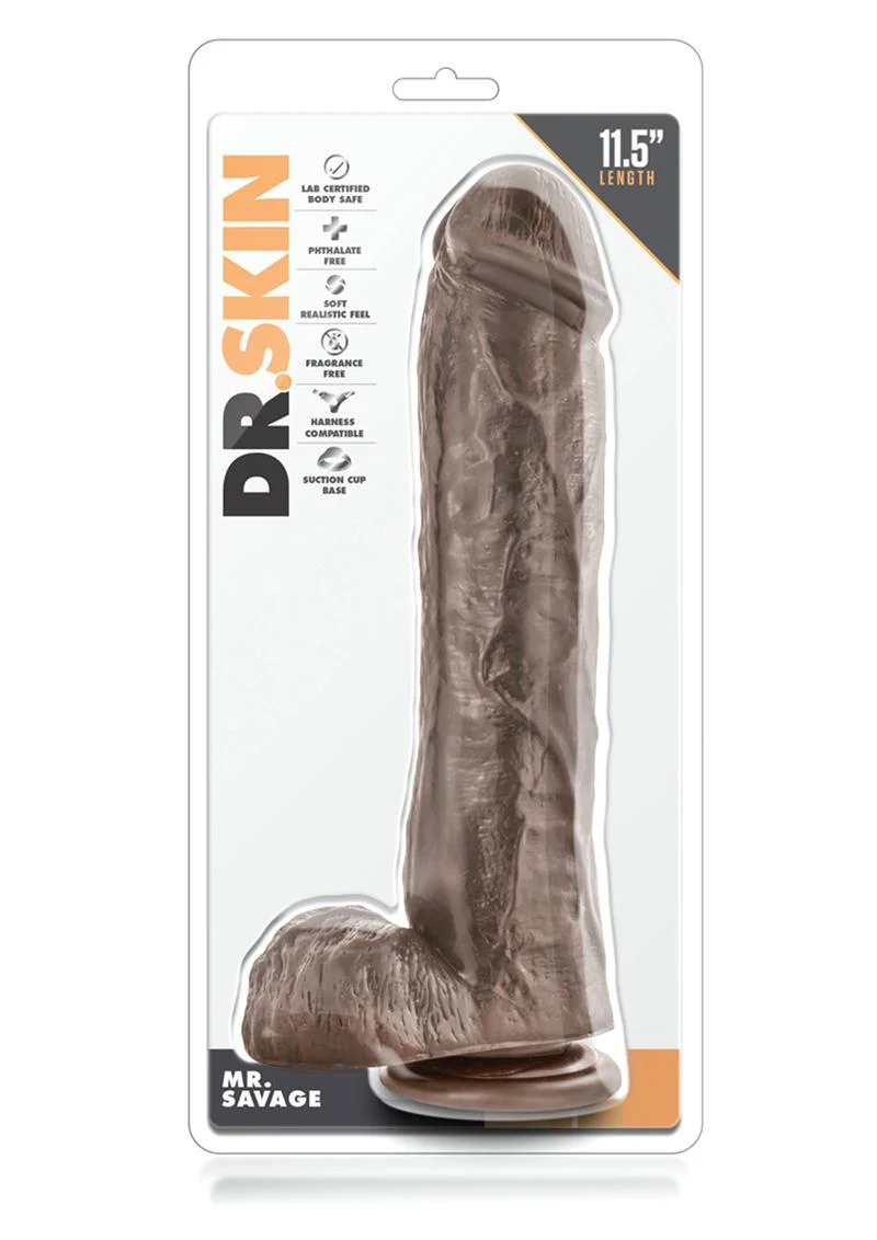 Dr. Skin Mr. Savage Dildo with Balls and Suction Cup - Image 3