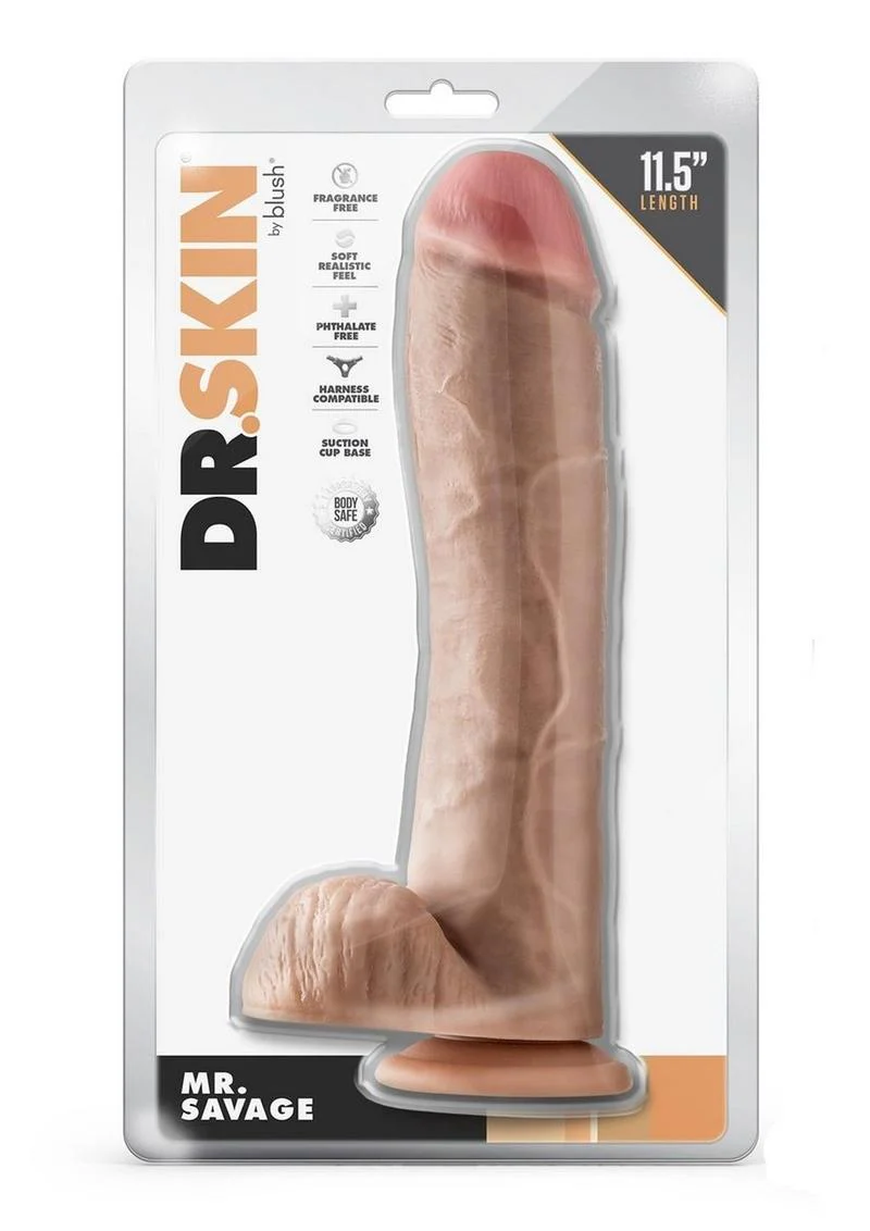 Dr. Skin Mr. Savage Dildo with Balls and Suction Cup - Image 6