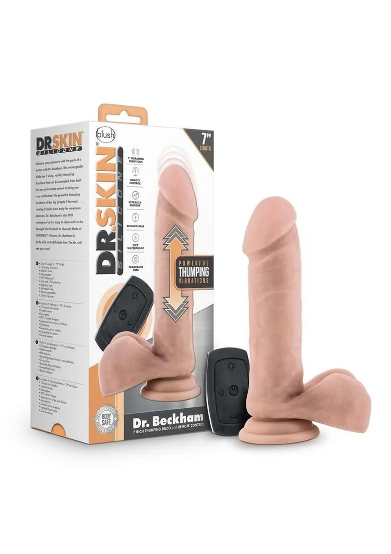 Dr. Skin Silicone Dr. Beckham Rechargeable Thumping Dildo with Remote Control - Image 2