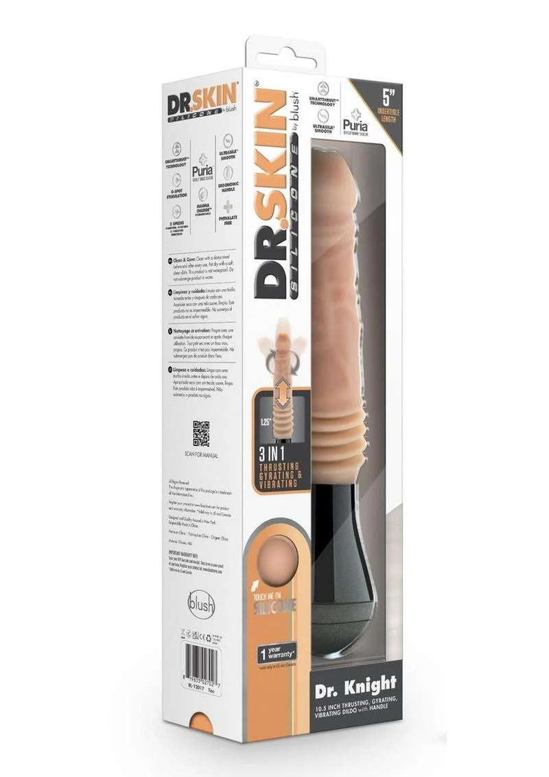 Dr. Skin Silicone Dr. Knight Rechargeable Thrusting Gyrating Vibrating Dildo - Image 2