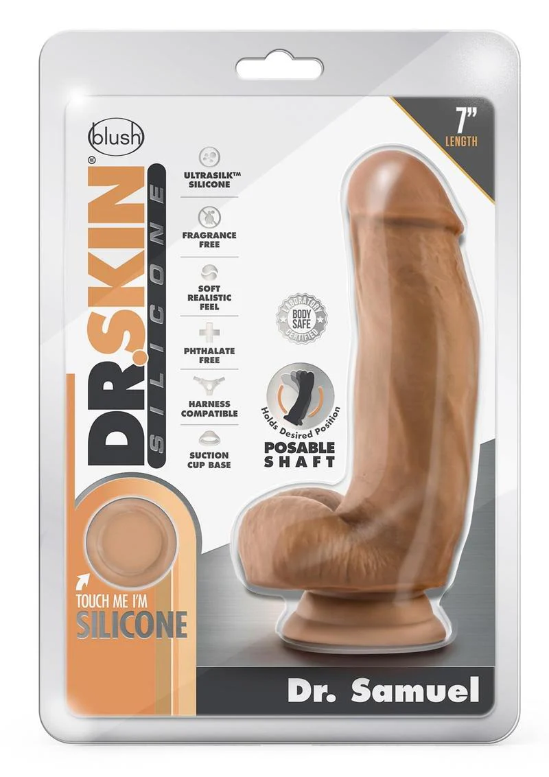 Dr. Skin Silicone Dr. Samuel Dildo with Balls and Suction Cup - Image 2