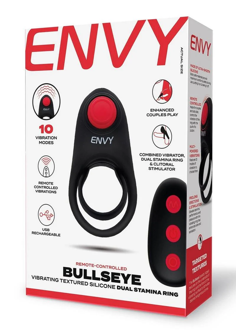 Envy Toys Bullseye Remote Vibrating Rechargeable Silicone Dual Stamina Ring - Image 2
