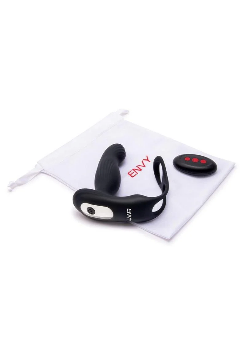 Envy Toys Remote Controlled Tapper Rechargeable Silicone P-Spot Vibrator and Dual Stamina Ring - Image 3