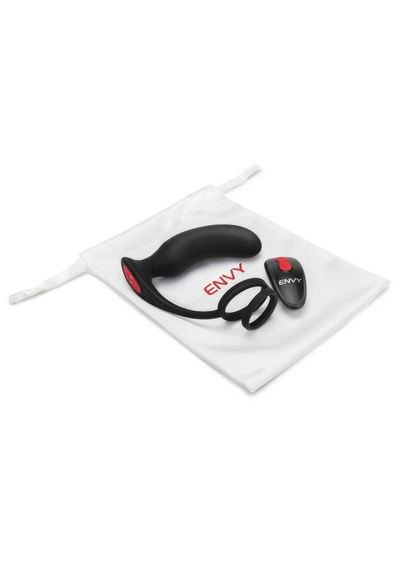 Envy Toys Thumbs Up Remote Controlled Rechargeable Silicone P-Spot Vibrator and Dual Stamina Ring - Image 3