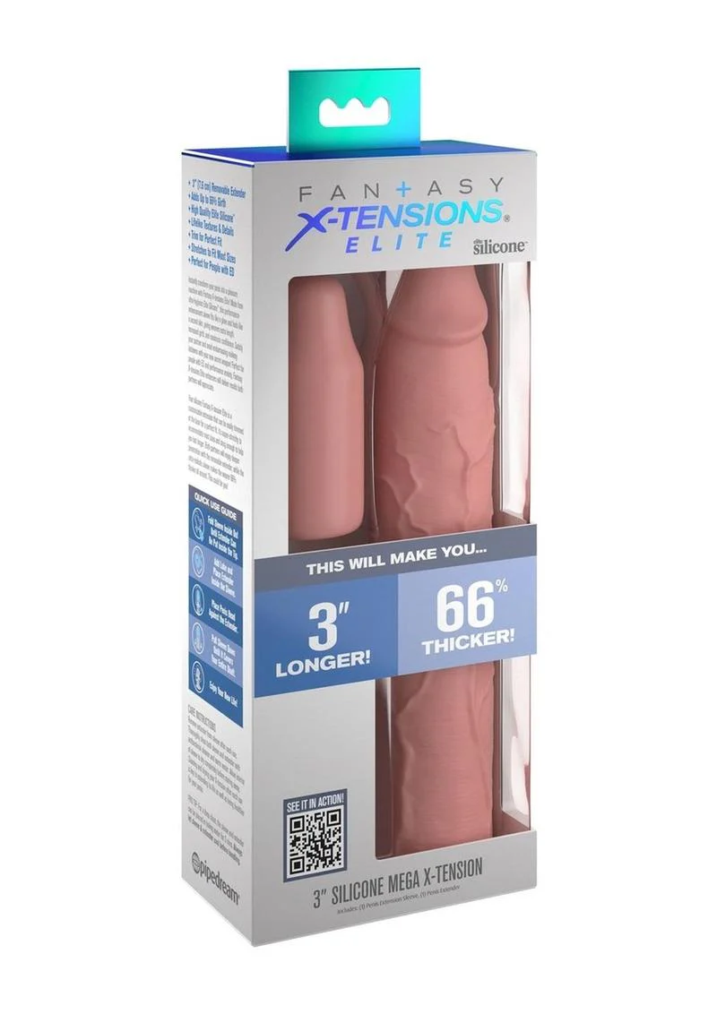 Fantasy X-Tensions Elite Silicone 9in Sleeve with 3in Plug - Image 5