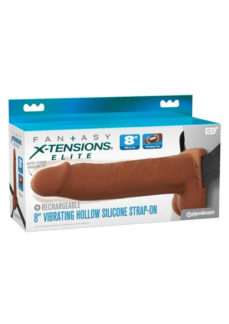 Fantasy X-Tensions Elite Vibrating Rechargeable Silicone Dual Density Hollow Strap-On - Image 18