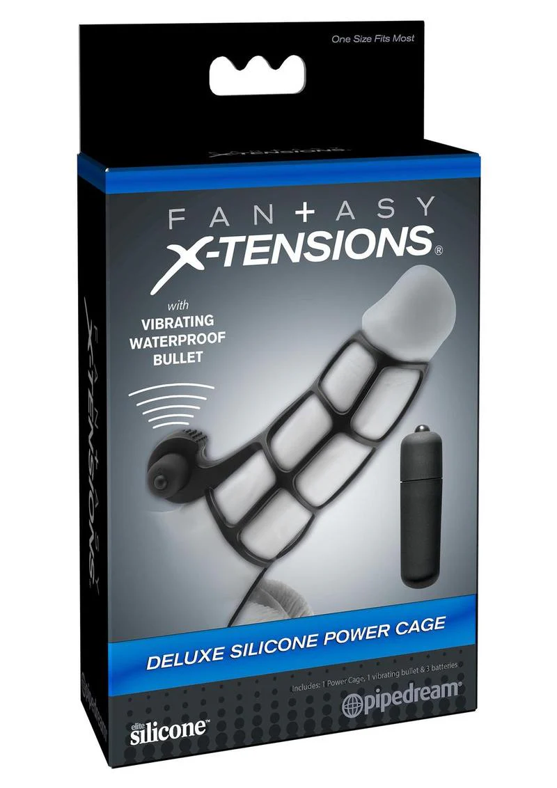 Fantasy X-Tensions Silicone Deluxe Power Vibrating Cock Cage - Image 2