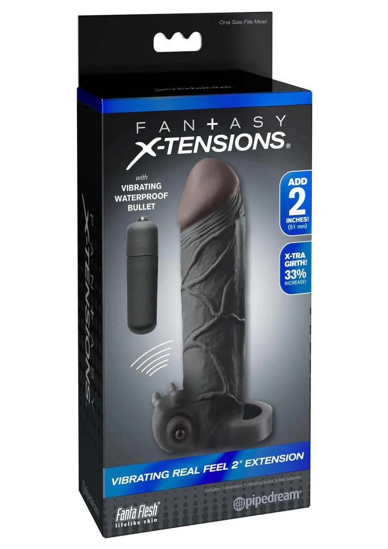 Fantasy X-Tensions Vibrating Real Feel 2in Extension Sleeve - Image 3