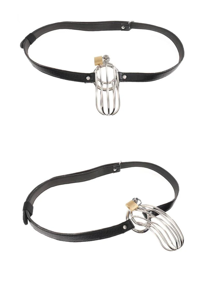 Fetish Fantasy Extreme The Prisoner Steel Cock Cage Chastity Belt with Lock - Image 3
