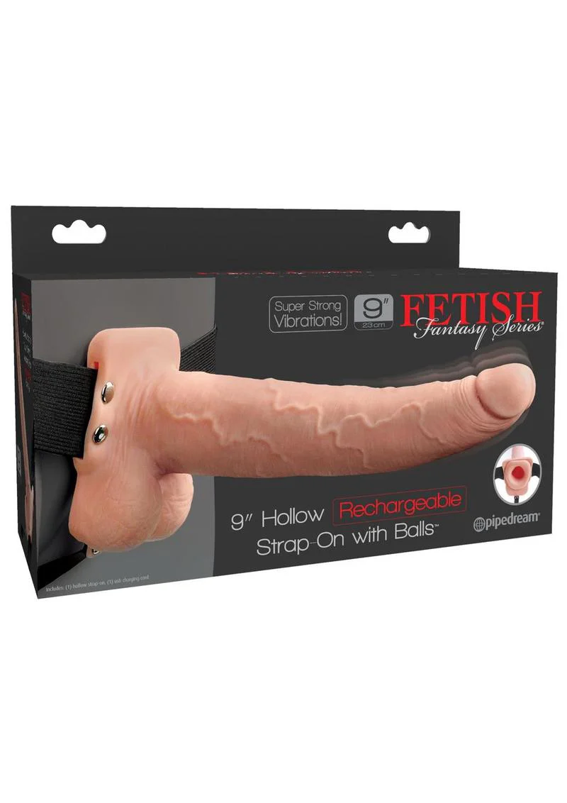 Fetish Fantasy Series Hollow Rechargeable Strap-On Dildo with Balls and Harness - Image 8