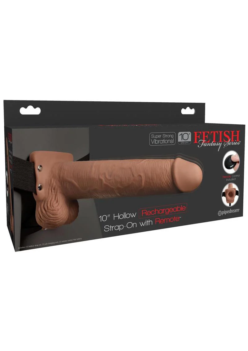 Fetish Fantasy Series Rechargeable Hollow Strap-On Dildo with Balls and Harness with Wireless Remote Control - Image 3