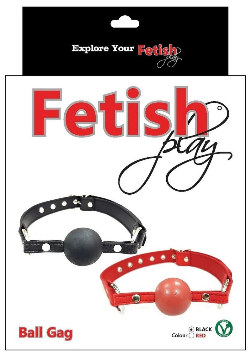 Fetish Play Ball Gag Vegan Leather - Image 2