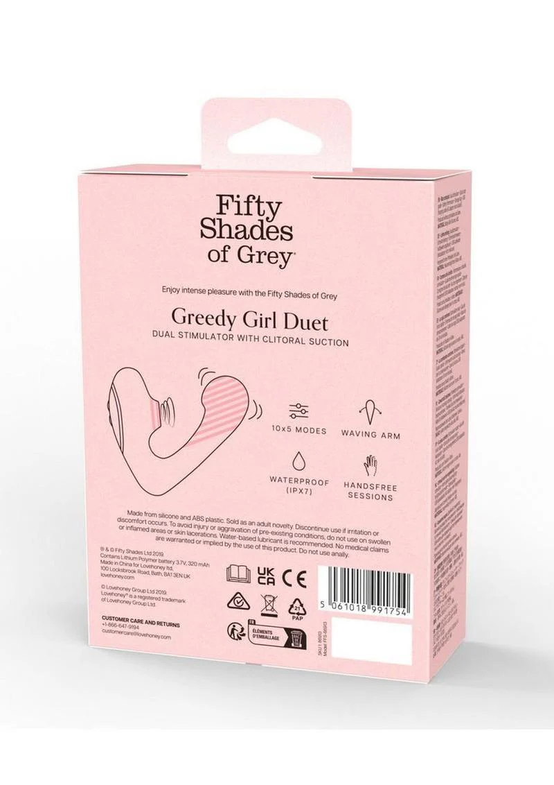 Fifty Shades Of Grey Greedy Girl Duet Rechargeable Silicone Dual Stimulator - Image 3