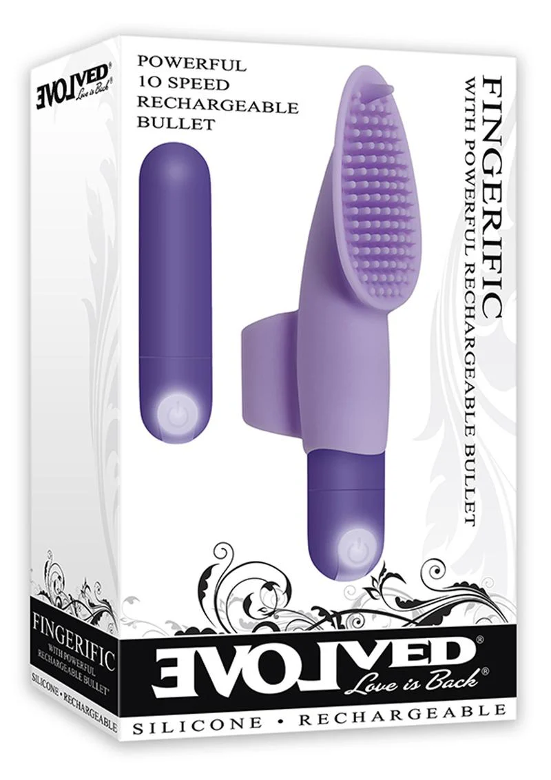 Fingerific Rechargeable Silicone Finger Bullet Vibrator with Clitoral Stimulator - Image 2