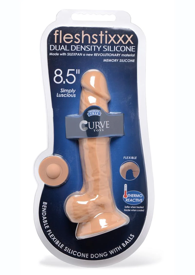 Fleshstixxx Dual Density Silicone Bendable Dong with Balls - Image 17