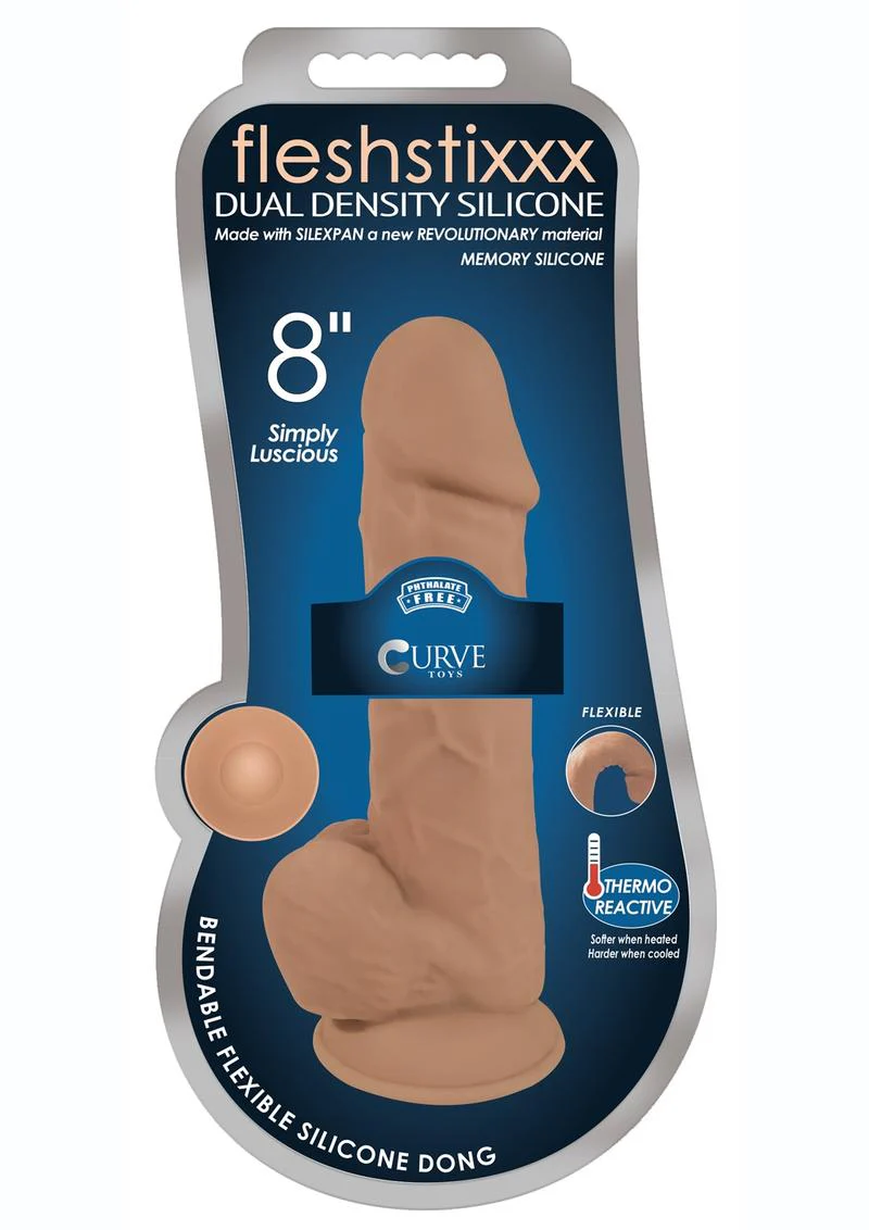 Fleshstixxx Dual Density Silicone Bendable Dong with Balls - Image 23