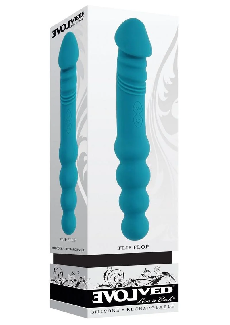 Flip Flop Rechargeable Silicone Dual End Vibrator - Image 2