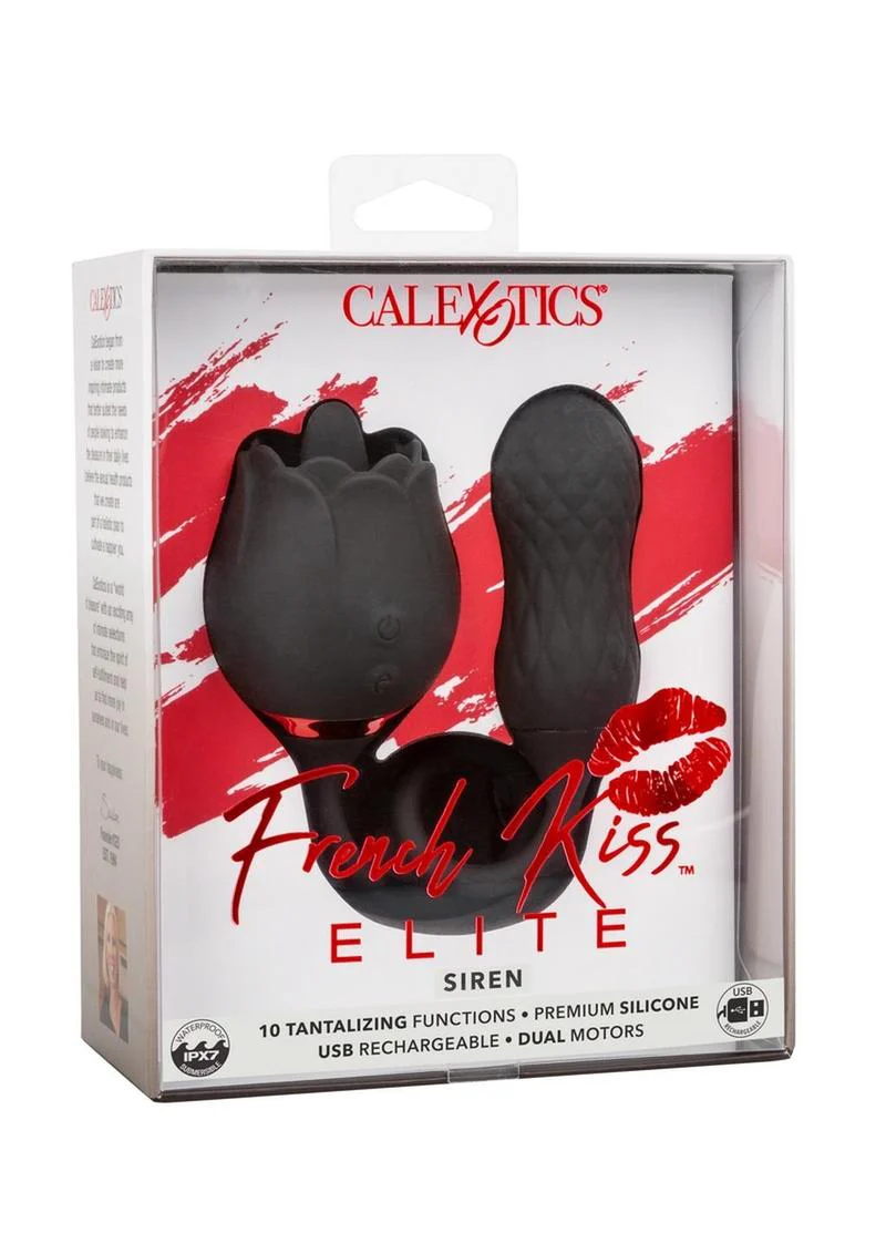 French Kiss Elite Siren Rechargeable Silicone Vibrator with Clitoral Stimulator - Image 2