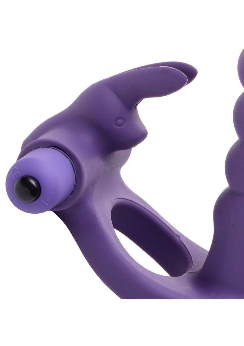 Frisky Double Delight Dual Penetration Vibrating Rabbit C-Ring - Image 3