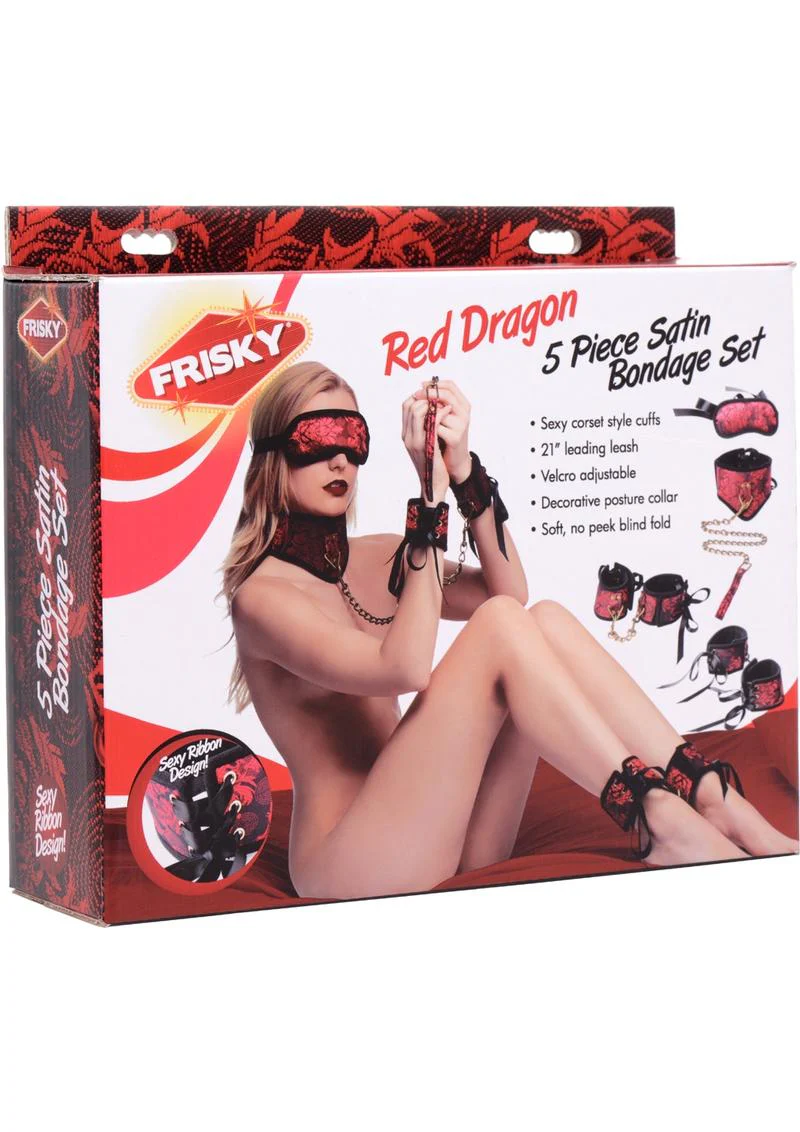 Frisky Red Dragon 5 Piece Satin Bondage - Image 2