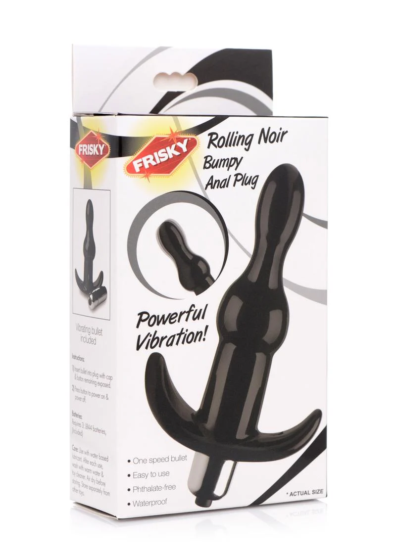 Frisky Rolling Noir Bumpy Vibrating Anal Plug - Image 2